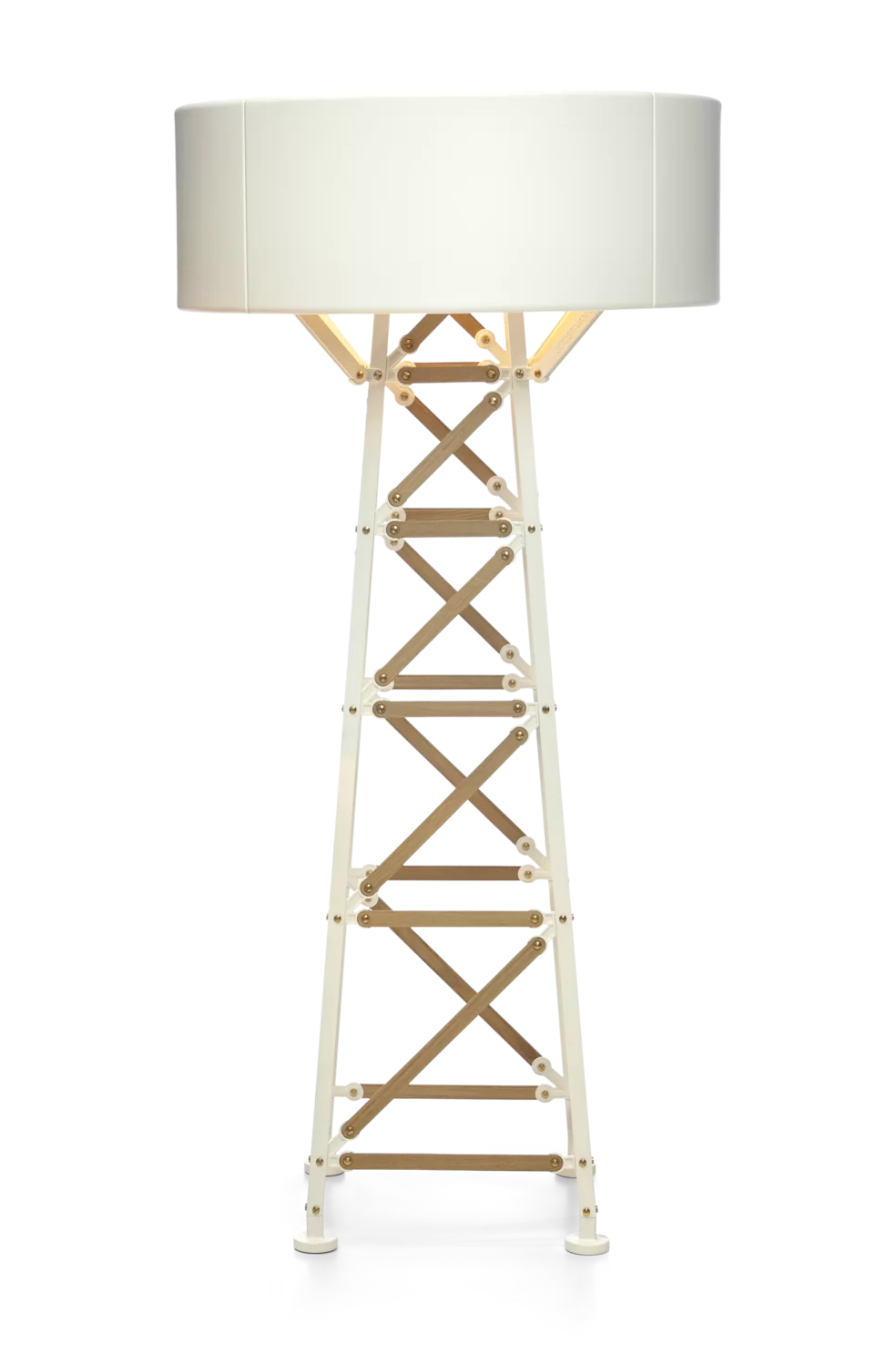 Frontview of The Moooi Construction Lamp in the medium size and in the colour white.